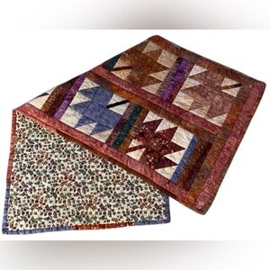 Handmade Quilted Table Runner Wall Hanging Patchwork Fall Cabin Lodge Decor